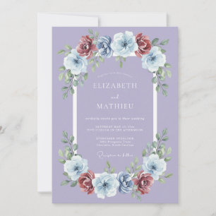 Convite Casamento de Inverno Pitoresco com Lavanda