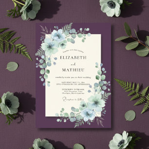 Convite Casamento de Inverno Plum Regal
