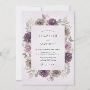 Convite Casamento de Inverno Poético Ameixa