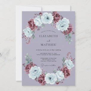 Convite Casamento de Inverno Poético de Lavanda