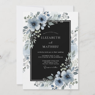 Convite Casamento de Inverno Preto Imaculada