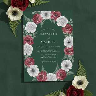Convite Casamento de Inverno Real Esmeralda Verde