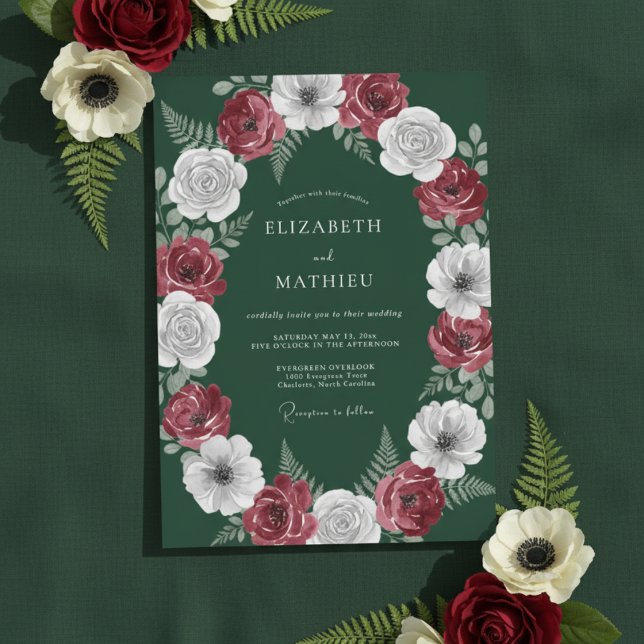 Convite Casamento de Inverno Real Esmeralda Verde (Criador carregado)