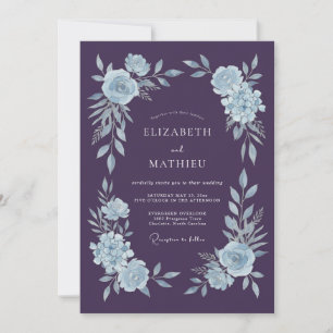 Convite Casamento de Inverno Sedutor Deep Purple