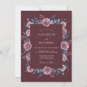 Convite Casamento de Inverno Soberbo em Marrom