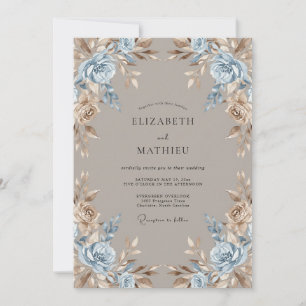 Convite Casamento de Inverno Soberbo em Taupe