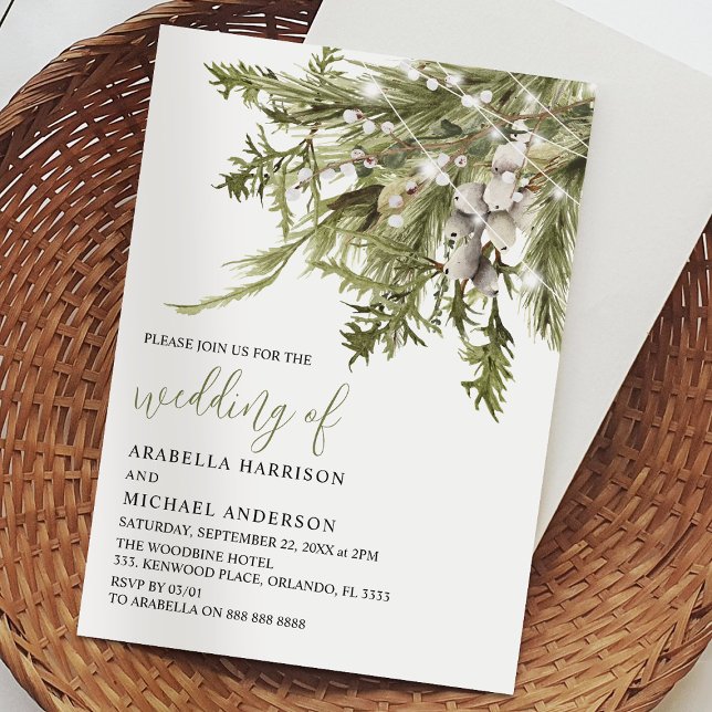 Convite Casamento de Inverno Sonho Boho Aquarela (Criador carregado)