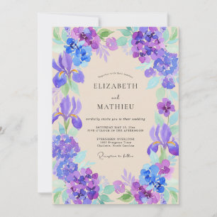 Convite Casamento de Íris de Eucalipto Violeta Alvinho