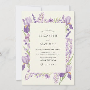 Convite Casamento de Íris Violeta Eucalipto Âmbar