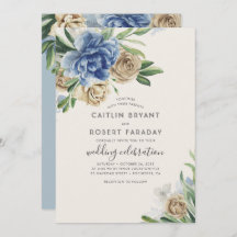 Casamento de Ivory e Dusty Blue Floral