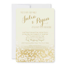 Casamento de Ivory e Luzes de Faísca Douradas