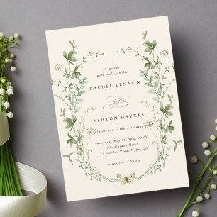 Convite Casamento de Ivory Elegant Watercolor