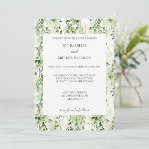Convite Casamento de Ivy Verde Tropical