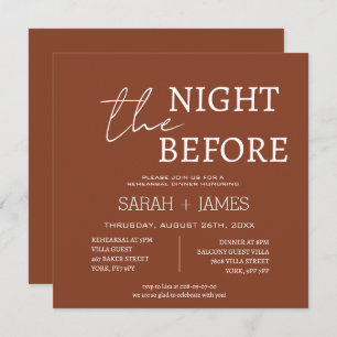 Convite Casamento de Janto de ensaio de Terracotta minimal