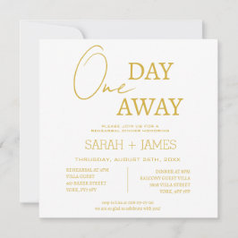 Convite Casamento de Janto de ensaio Dourado e branco a um