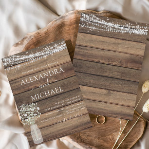 Convite Casamento de Jar Respiração do Bebê da Farmhouse R