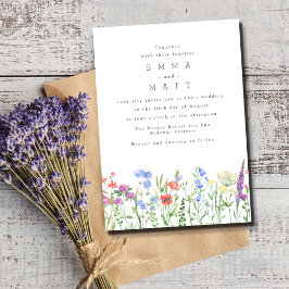 Convite Casamento de Jardim Boho de Primavera com Flores S