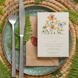 Convite Casamento de Jardim Botânico de Flores Selvagens<br><div class="desc">Um simples convite botânico de flor silvestre que é perfeito para um casamento de jardim ou ao ar livre.</div>
