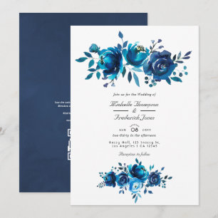 Convite Casamento de Jardim com Código QR para RSVP Floral