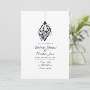 Convite Casamento de Jardim com Terrário Floral Pastel