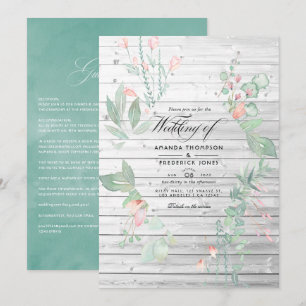 Convite Casamento de Jardim Country com Vegetação Pastel R