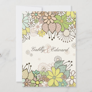 Convite Casamento de Jardim de Flor Neutro Suave Personali