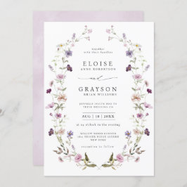 Convite Casamento de Jardim de Flores Selvagens com Lavand