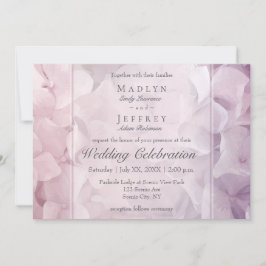 Convite Casamento de Jardim de Hydrangea Púrpura, Rosa Flo
