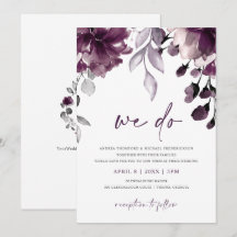Casamento de Jardim Floral com Aquarela de Ameixa 