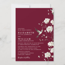 Casamento de Jardim Floral de Burgundy Chinoiserie