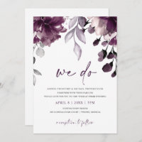 Casamento de Jardim Floral de Plum Watercolor Roxo