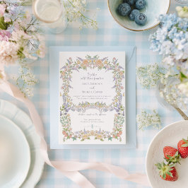 Convite Casamento de Jardim Floral de Verão