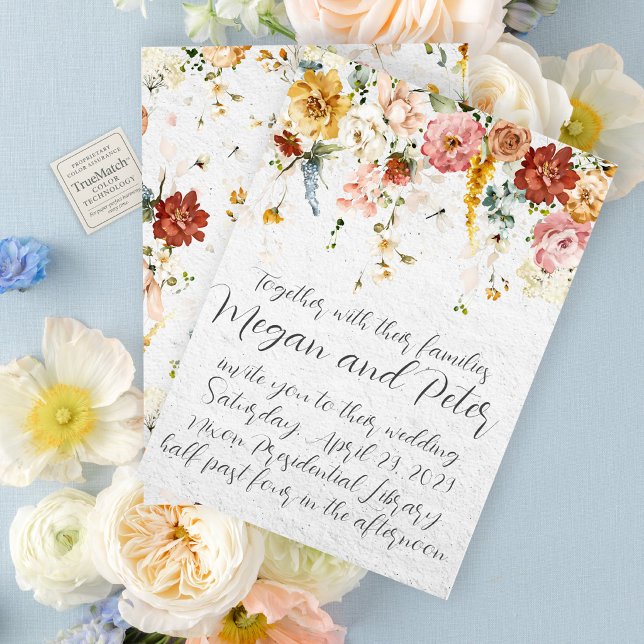Convite Casamento de Jardim Floral Manuscrito (Painterly florals and handwritten romance for the most beautiful garden celebrations.)