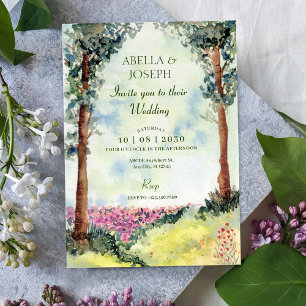 Convite Casamento de jardim florestal sonhador estético