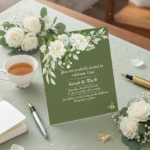 Casamento de Jardim Romântico Floral Vintage Verde