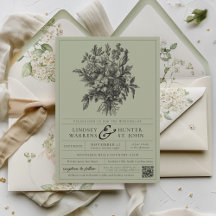 Casamento de Jardim Romântico Floral Vintage Verde