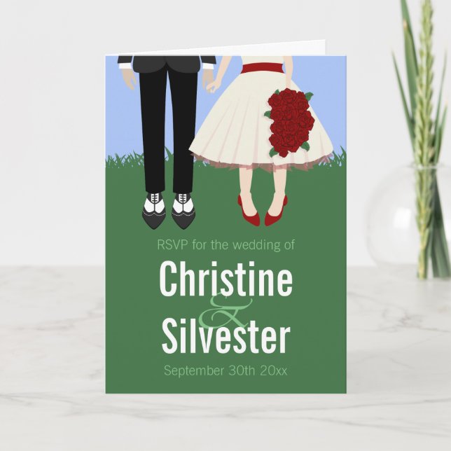 Convite Casamento de Jardim, RSVP (Frente)