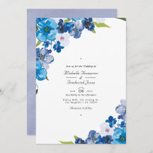 Casamento de Jardim RSVP de Código QR Floral Azul