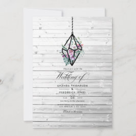 Convite Casamento de Jardim Terrário Floral Pastel Rústico