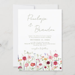 Convite Casamento de Jardins Florais de Campo Russo de Flo