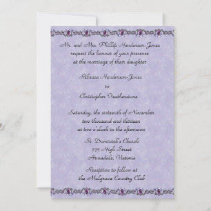 Convite Casamento de Joias Púrpura