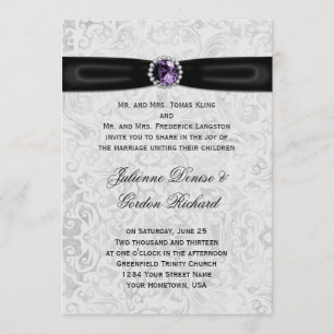 Convite Casamento de Joias Roxas com Brisas Negras de Prat