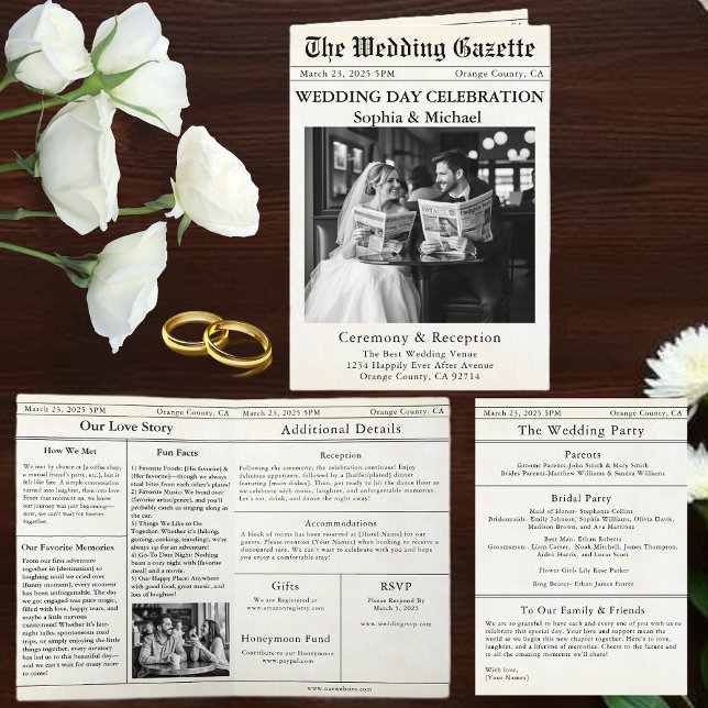 Convite Casamento de jornal (Newspaper Wedding Invitation)