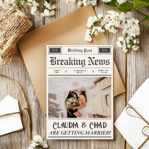 Convite Casamento de Jornal Antigo