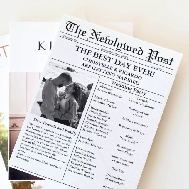 Convite Casamento de jornal com script mínimo salvar a dat (Criador carregado)