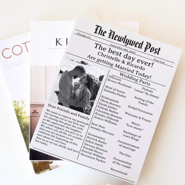 Convite Casamento de jornal com script simples salvar a da (Criador carregado)