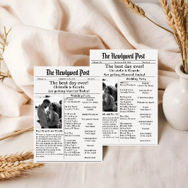 Convite Casamento de jornal com script simples salve a dat