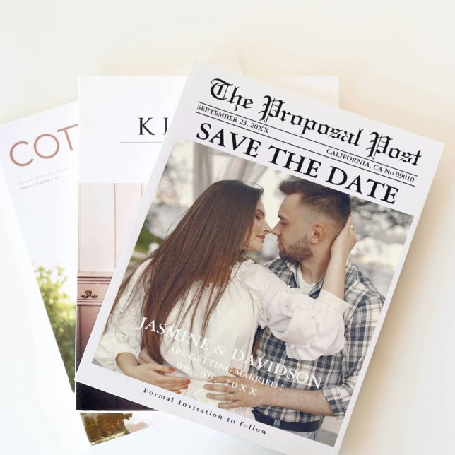 Convite Casamento de jornal da Caligrafia Moderna salve da (Criador carregado)