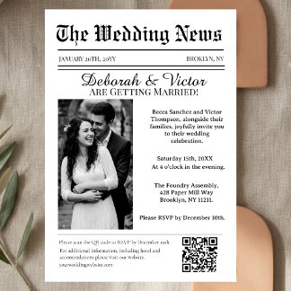 Convite Casamento de Jornal Vintage Retrô