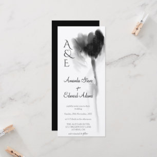 Convite Casamento de Kraft Rústico Floral Russo Chic Blac